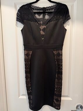 Black Lace Trim Dress
